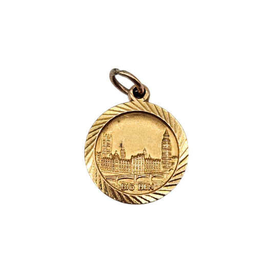Georg Jensen 9ct 375 Yellow Gold Big Ben Charm 1975 L 1.4 cm 2.0 g.