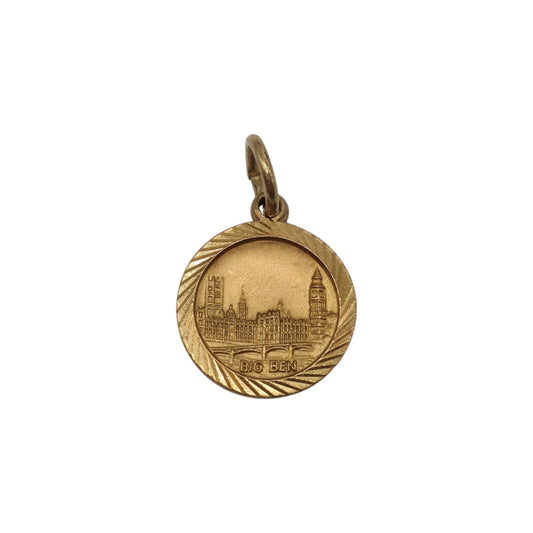 Georg Jensen 9ct 375 Yellow Gold Big Ben Charm 1977 L 1.4 cm 2.1 g.