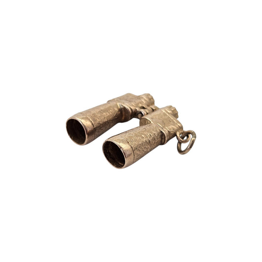 9ct 375 Yellow Gold Articulated Binoculars Charm 1961 L 1.7 cm 3.8 g.