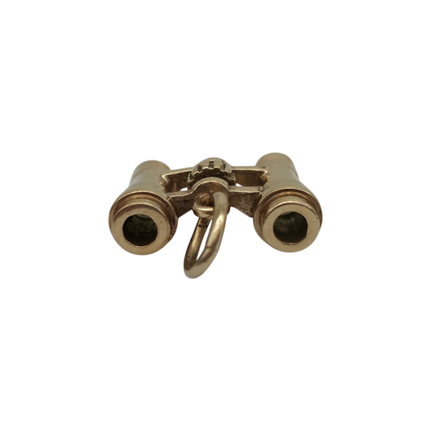 9ct 375 Yellow Gold Binoculars Stanhope Charm With Horse Racing Scene L 1.5 cm 2.8 g.