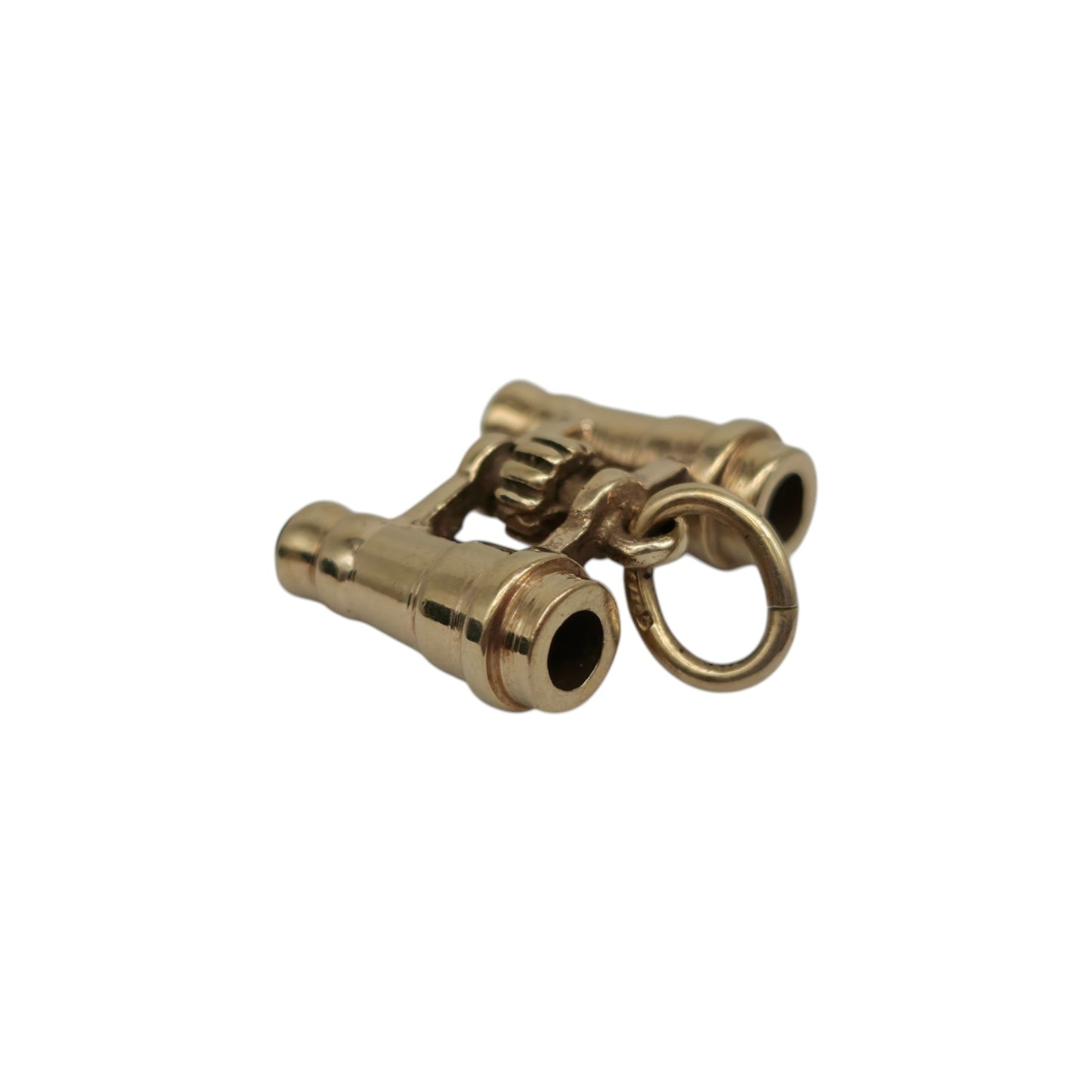 9ct 375 Yellow Gold Binoculars Stanhope Charm With Horse Racing Scene L 1.5 cm 2.8 g.