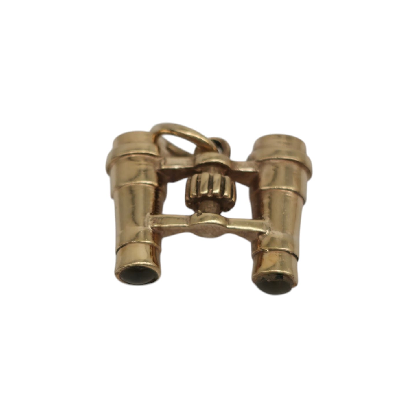 9ct 375 Yellow Gold Binoculars Stanhope Charm With Horse Racing Scene L 1.5 cm 2.8 g.