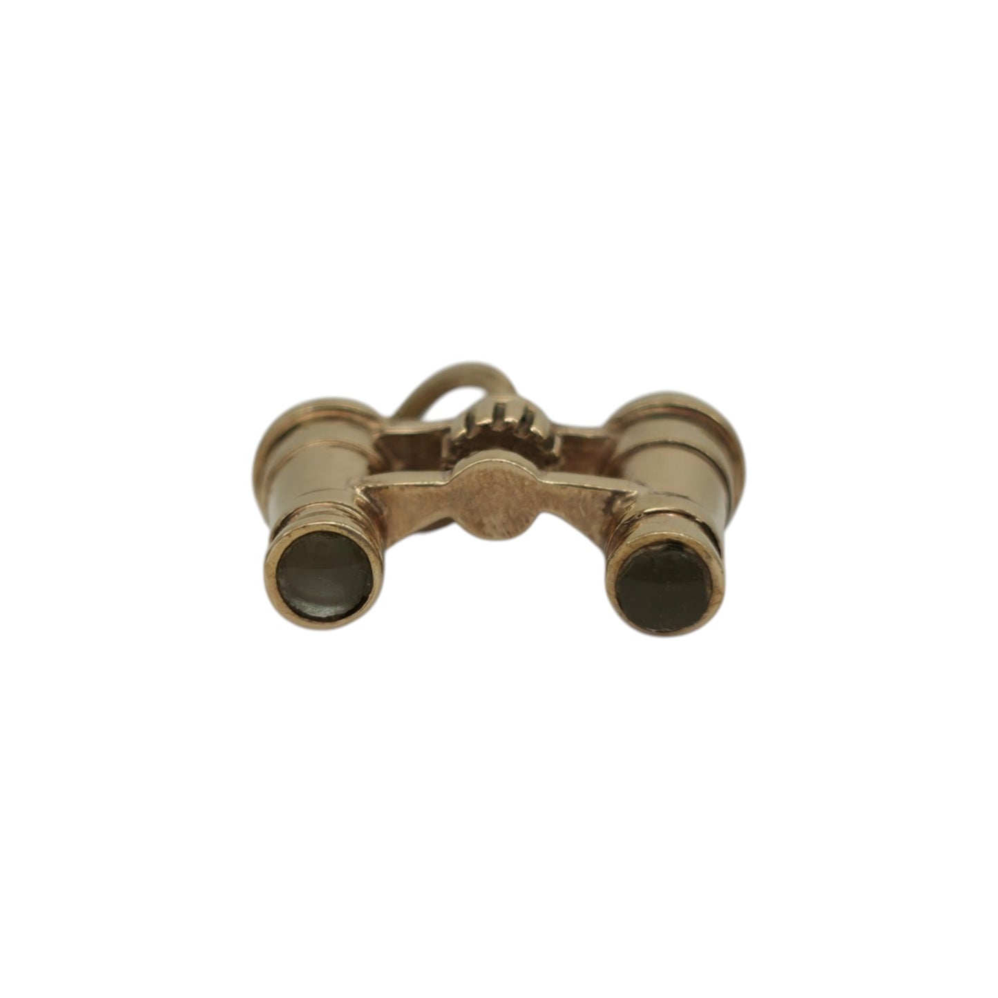 9ct 375 Yellow Gold Binoculars Stanhope Charm With Horse Racing Scene L 1.5 cm 2.8 g.