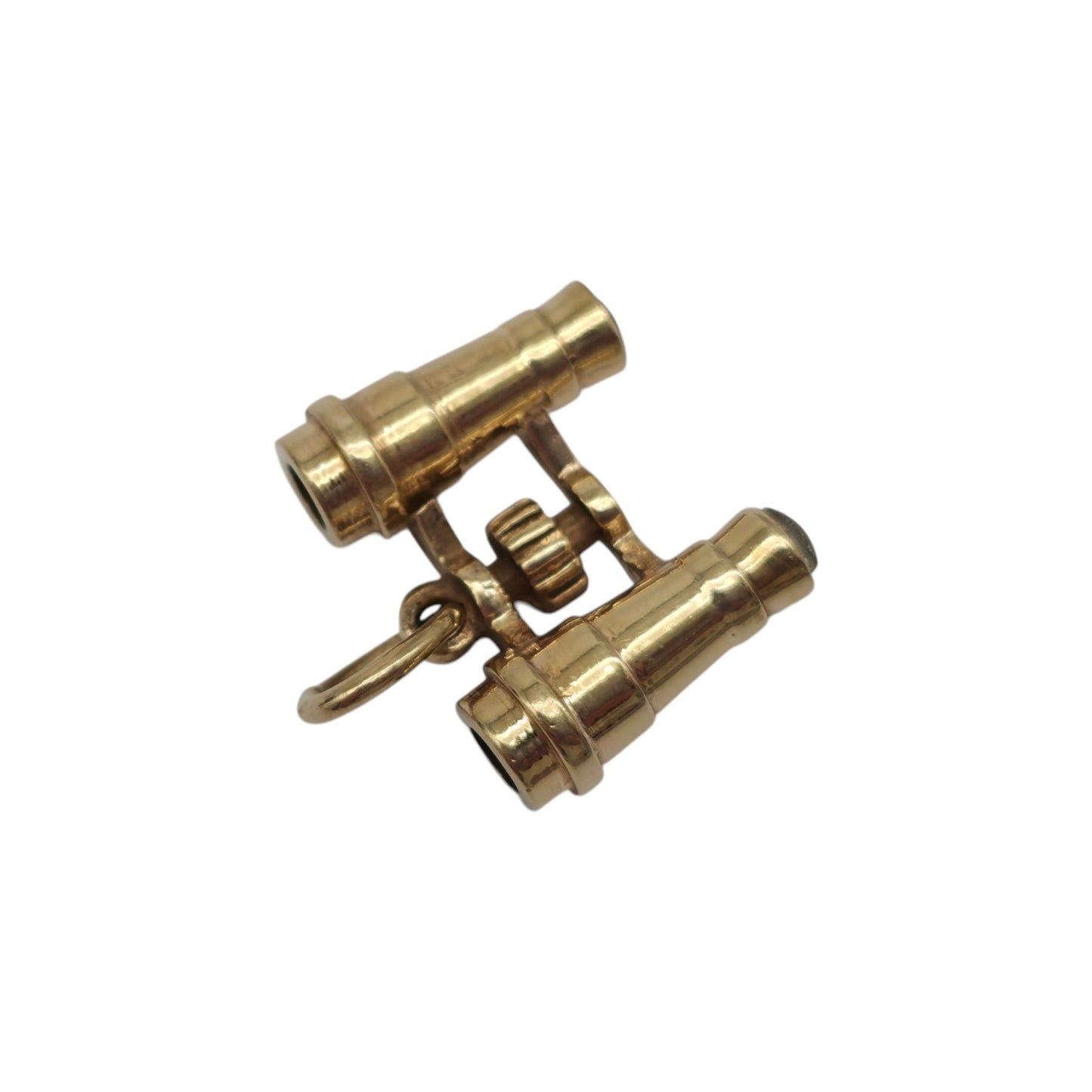 9ct 375 Yellow Gold Binoculars Stanhope Charm With Horse Racing Scene L 1.5 cm 2.8 g.