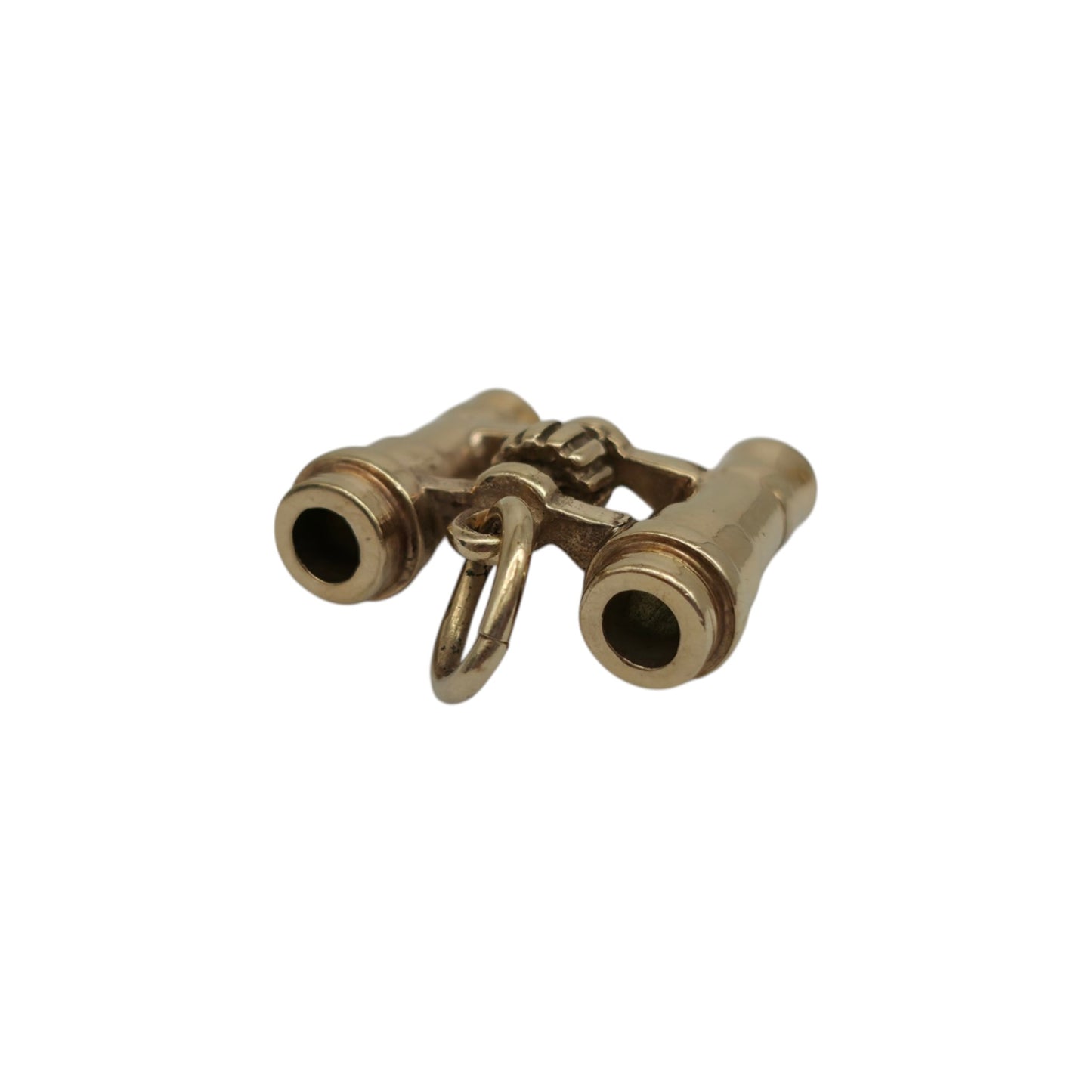 9ct 375 Yellow Gold Binoculars Stanhope Charm With Horse Racing Scene L 1.5 cm 2.8 g.