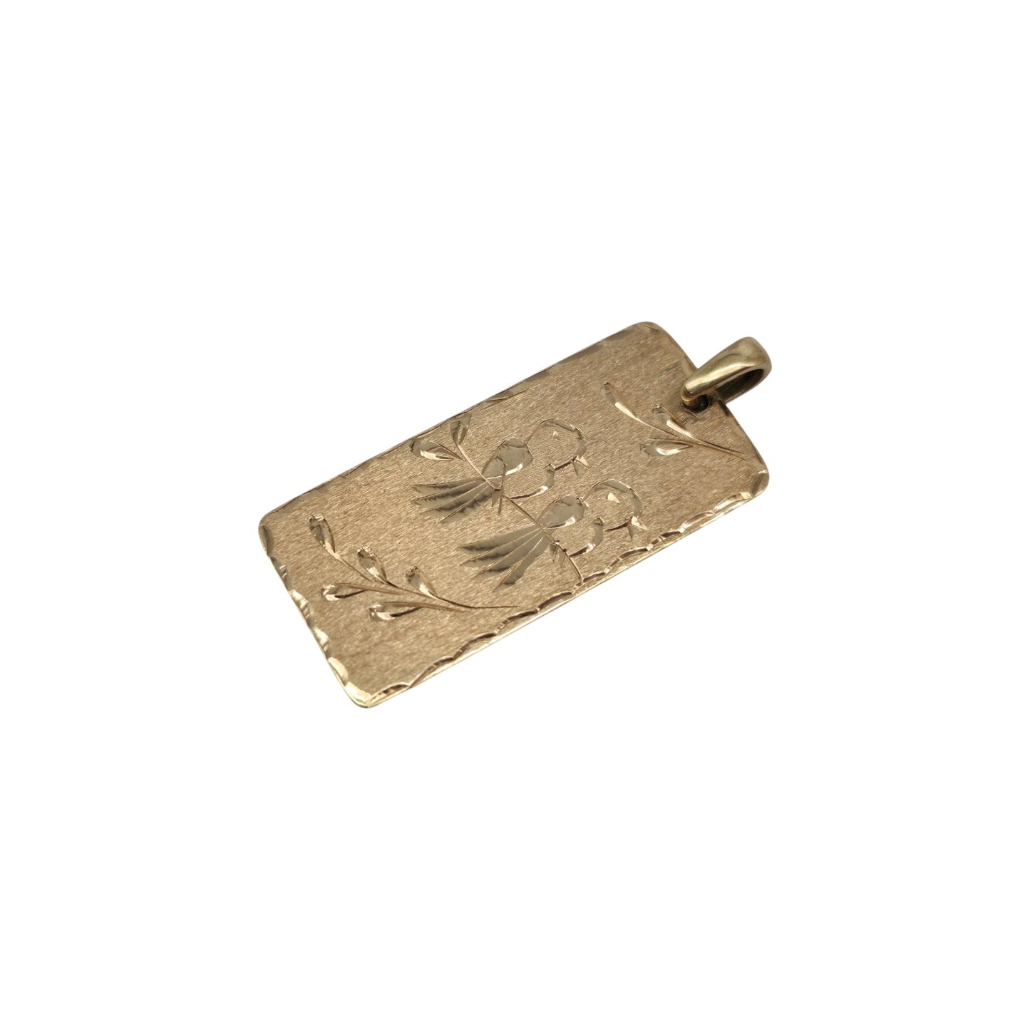 9ct 375 Yellow Gold Birds Pendant 1979 L 3.2 cm 3.0 g.