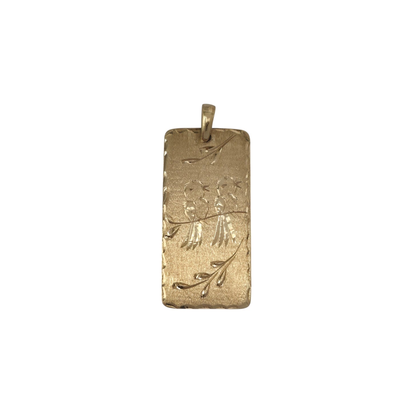 9ct 375 Yellow Gold Birds Pendant 1979 L 3.2 cm 3.0 g.