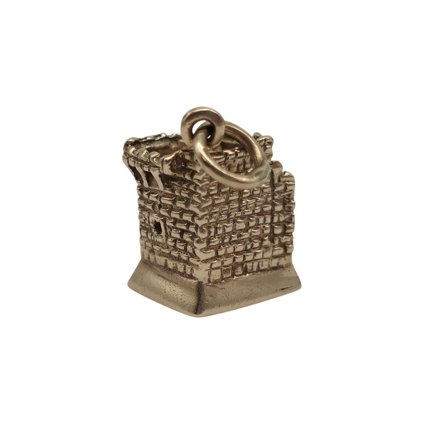 Irish 9ct 375 Yellow Gold Blarney Castle Charm c.1968 L 1.1 cm 2.0 g.