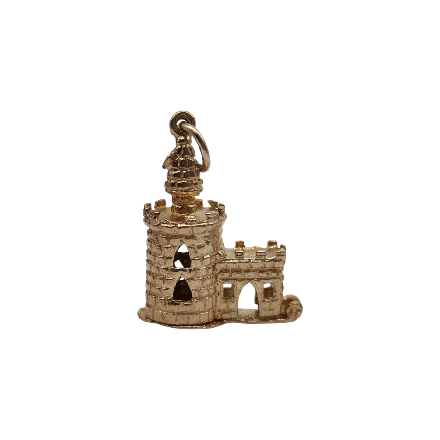 9ct 375 Yellow Gold Bloody Tower Opening Charm L 2.0 cm 5.5 g.