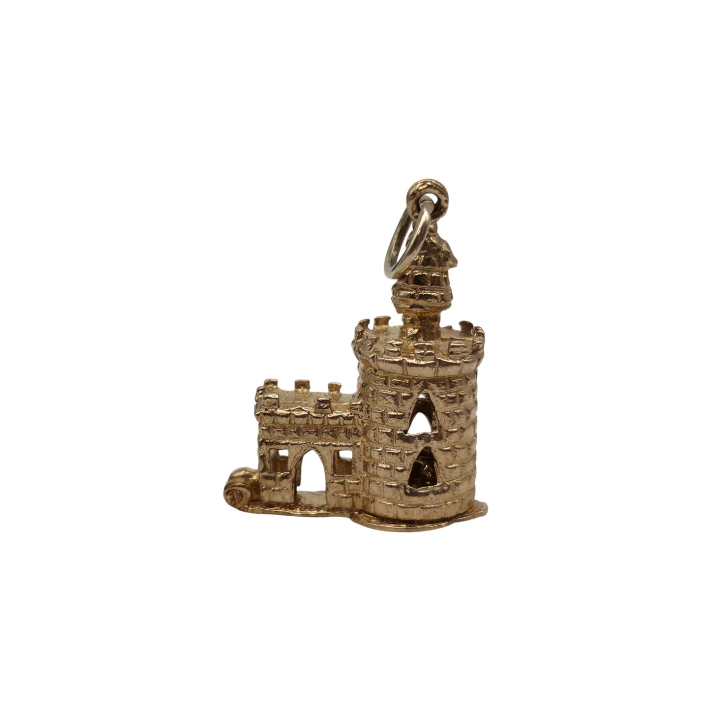 9ct 375 Yellow Gold Bloody Tower Opening Charm L 2.0 cm 5.5 g.