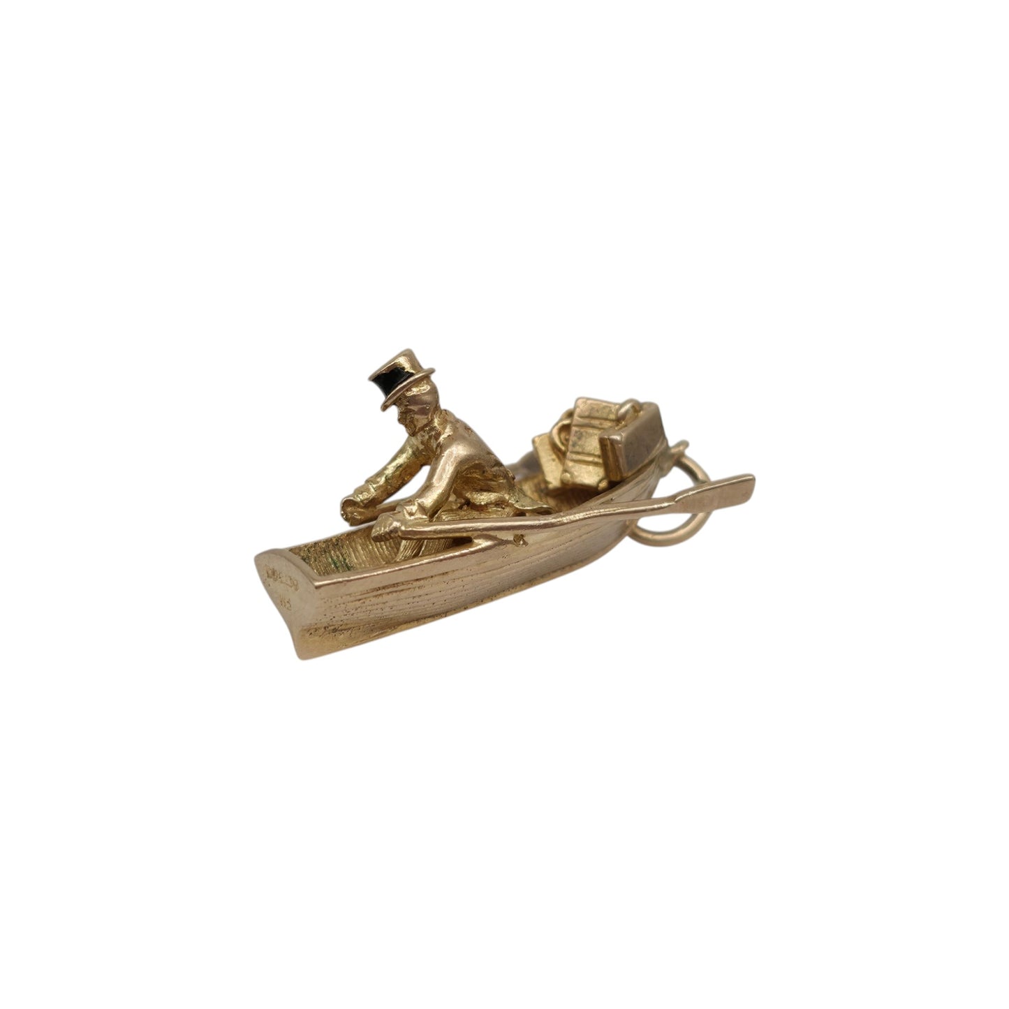 Heavy 9ct 375 Yellow Gold Bon Voyage Charm 1961 L 2.5 cm 5.7 g.