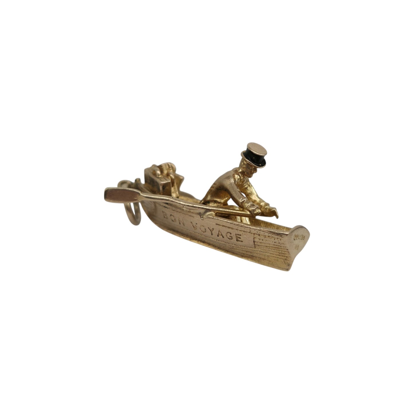 Heavy 9ct 375 Yellow Gold Bon Voyage Charm 1961 L 2.5 cm 5.7 g.