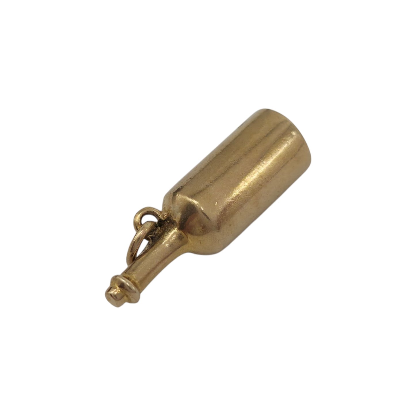 9ct 375 Yellow Gold Bottle Charm 1952 L 2.0 cm 1.7 g.
