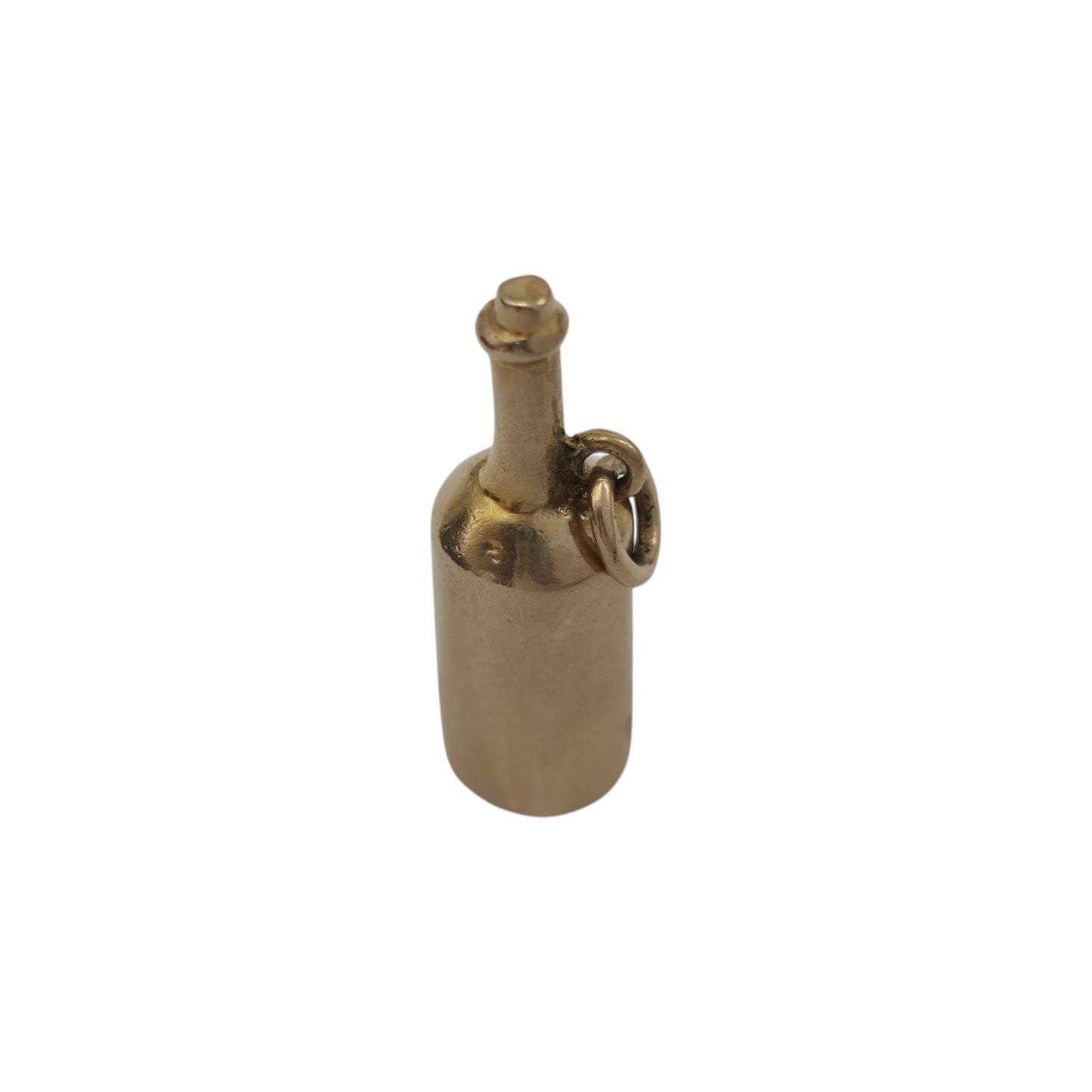 9ct 375 Yellow Gold Bottle Charm 1952 L 2.0 cm 1.7 g.
