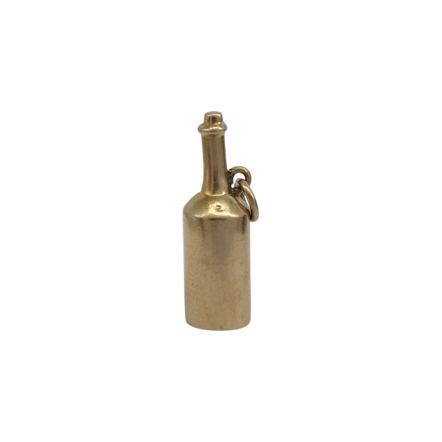 9ct 375 Yellow Gold Bottle Charm 1952 L 2.0 cm 1.7 g.