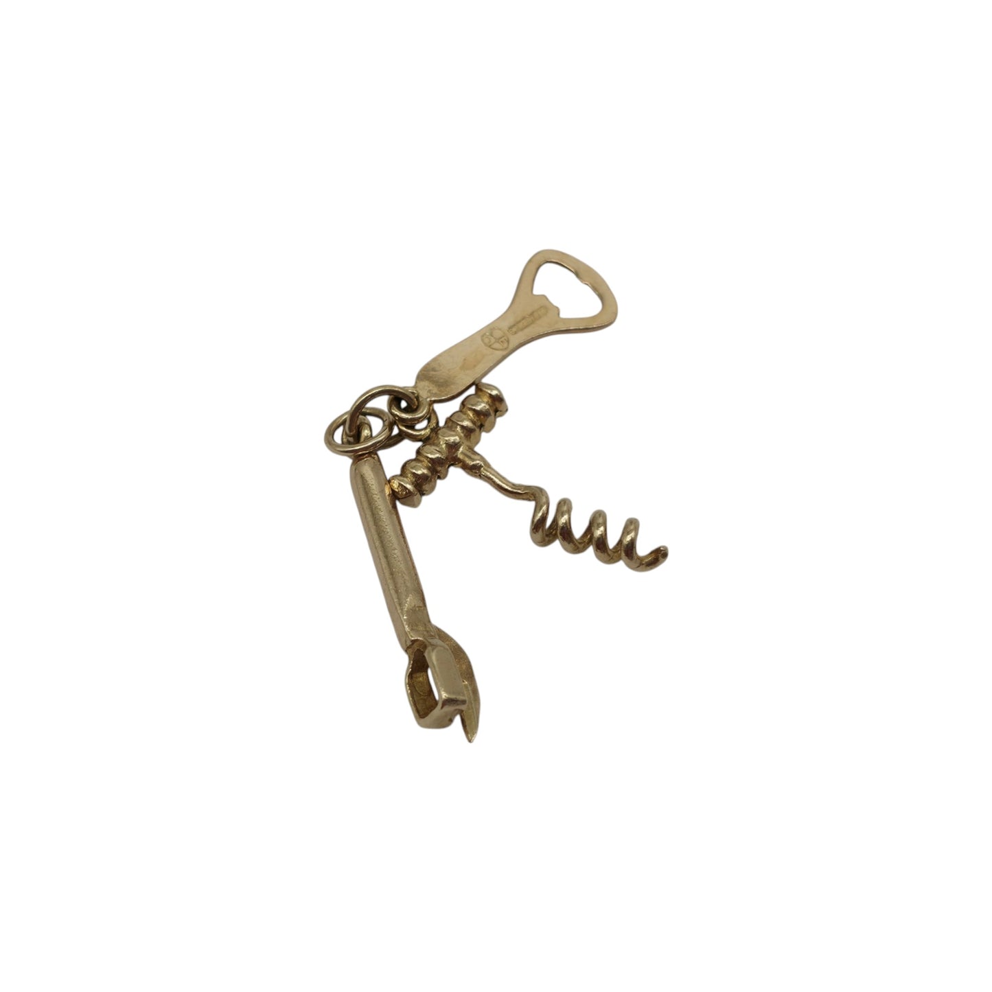 9ct 375 Yellow Gold Bundle Of Bottle Openers Charm 1963 L 2.0 cm 2.2 g.