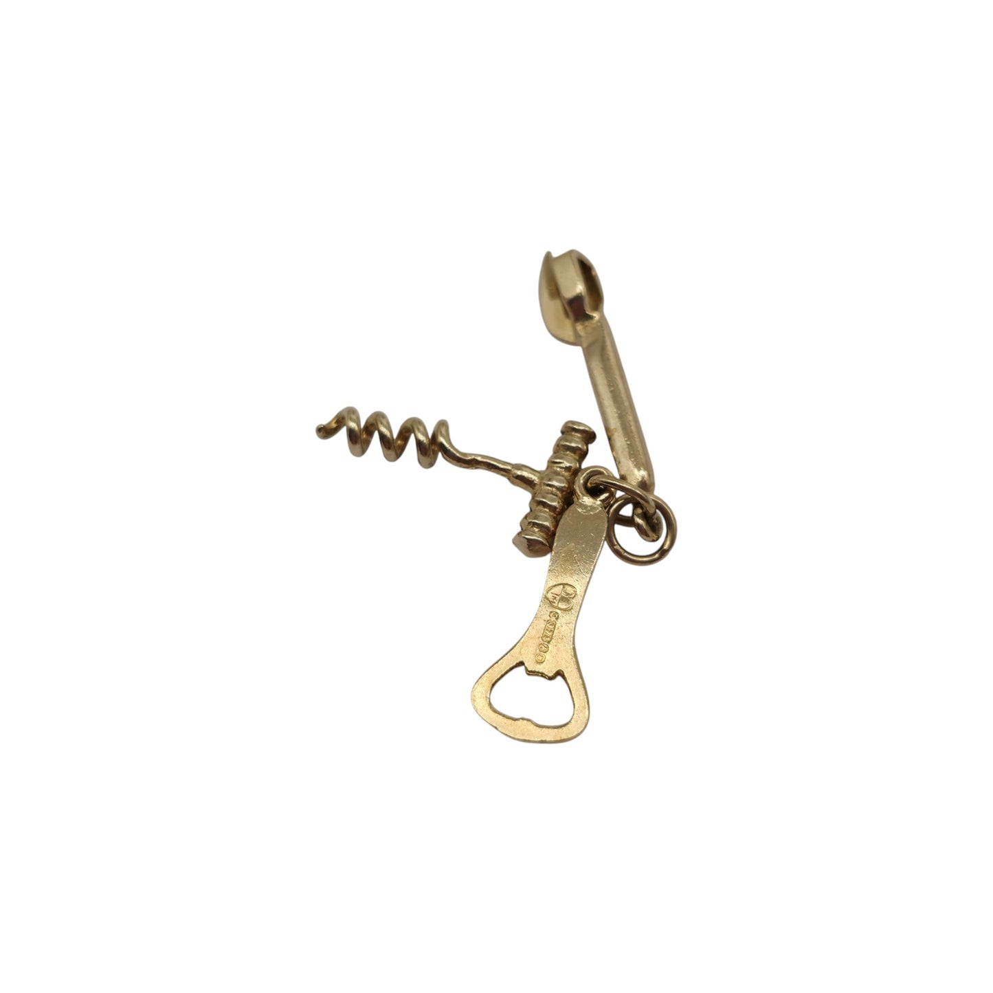 9ct 375 Yellow Gold Bundle Of Bottle Openers Charm 1963 L 2.0 cm 2.2 g.