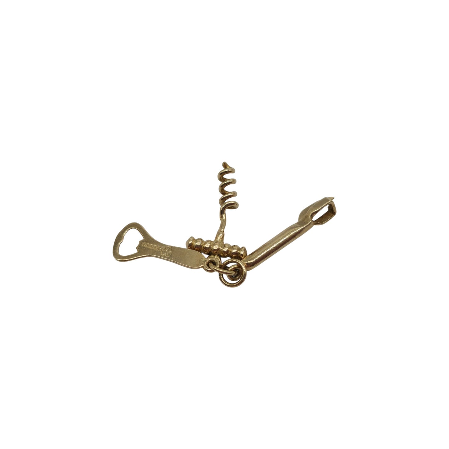 9ct 375 Yellow Gold Bundle Of Bottle Openers Charm 1963 L 2.0 cm 2.2 g.