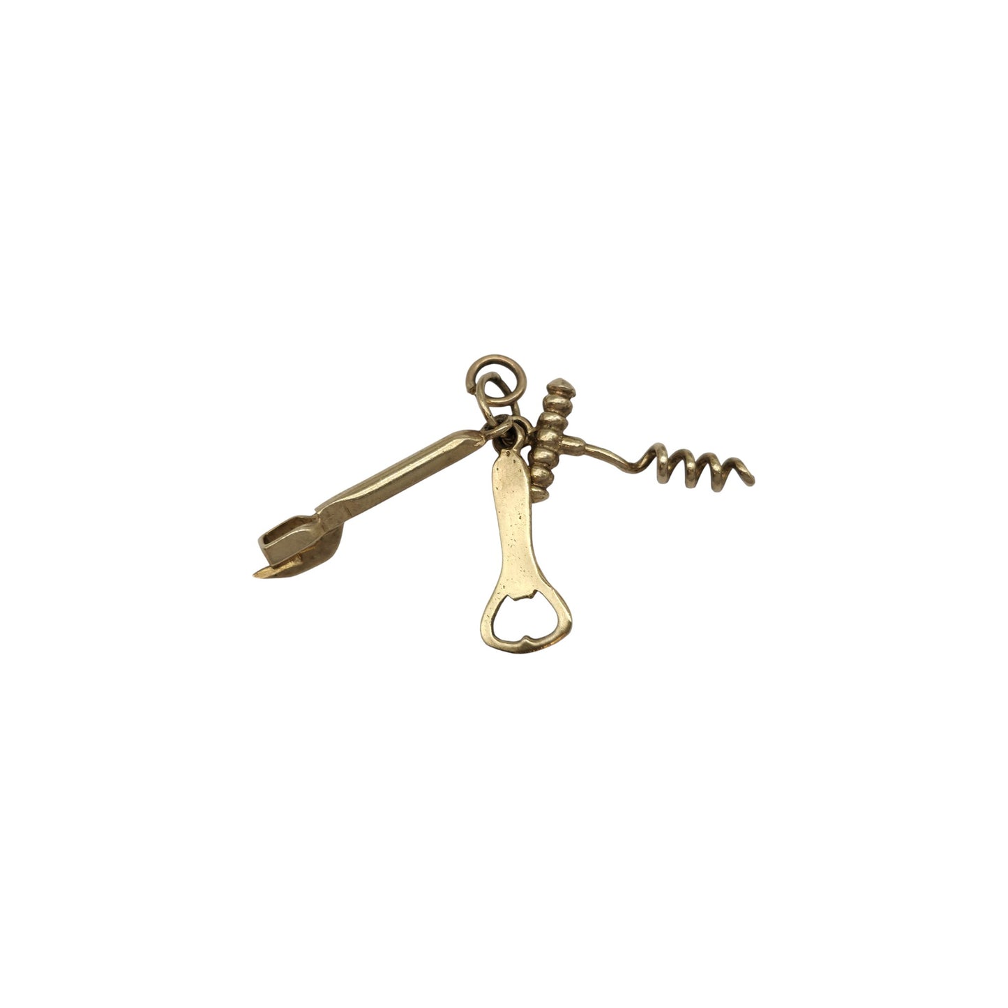 9ct 375 Yellow Gold Bundle Of Bottle Openers Charm 1972 L 2.0 cm 1.9 g.