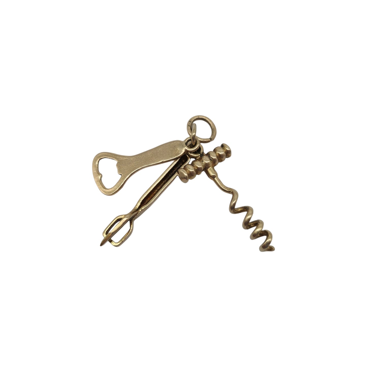 9ct 375 Yellow Gold Bundle Of Bottle Openers Charm 1962 L 2.0 cm 2.1 g.
