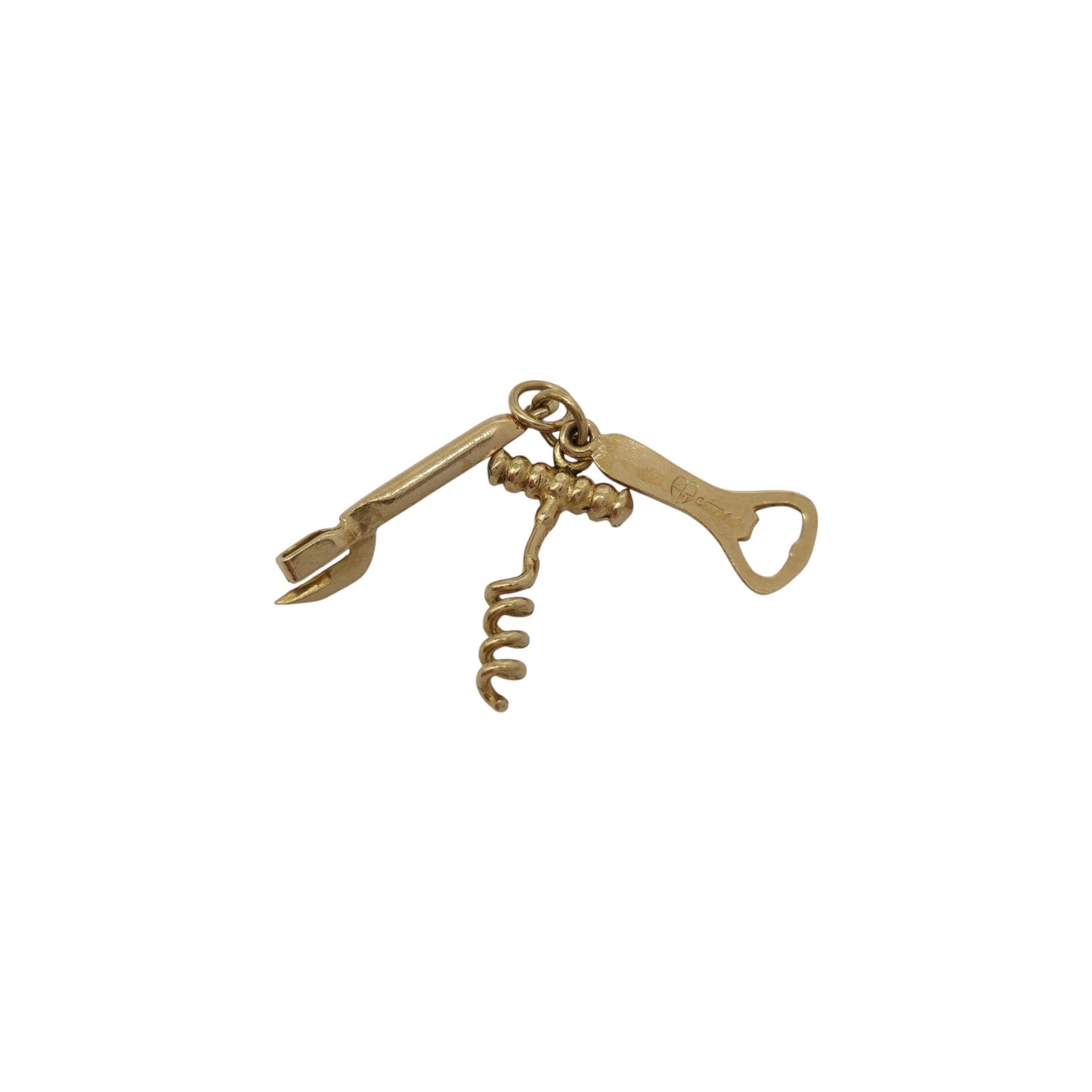 9ct 375 Yellow Gold Bundle Of Bottle Openers Charm 1963 L 2.0 cm 2.2 g.