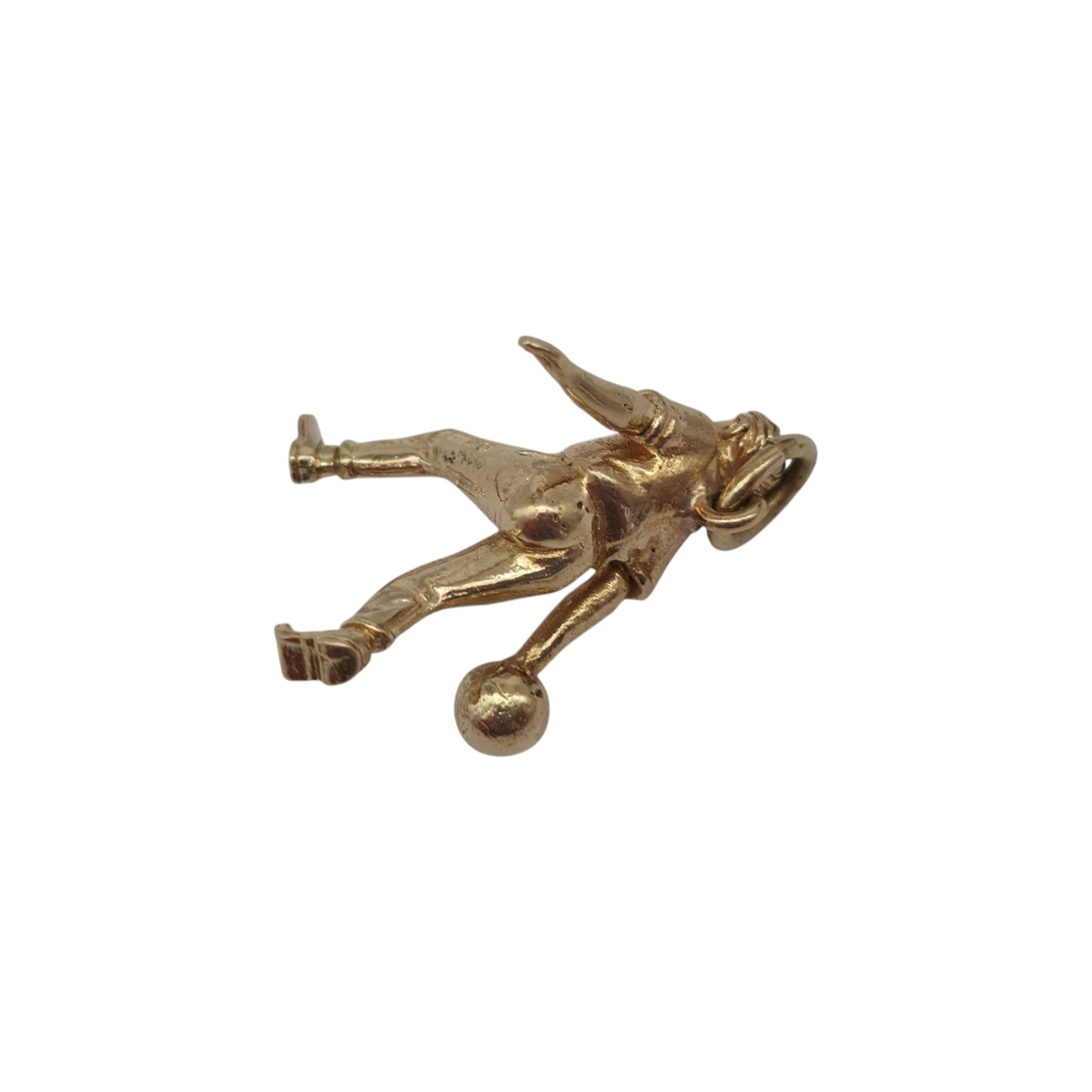9ct 375 イエローゴールド ボウリングマンチャーム 1962年製 L 2.2 cm 4.2 g