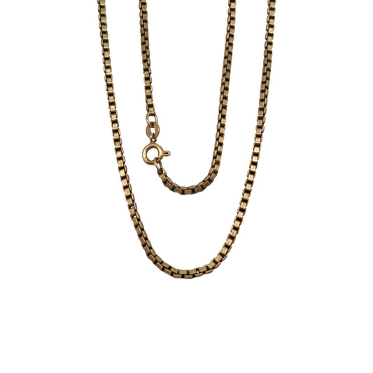 9ct 375 Yellow Gold Box Link Chain c.1984 L 51.6 cm 6.8 g.