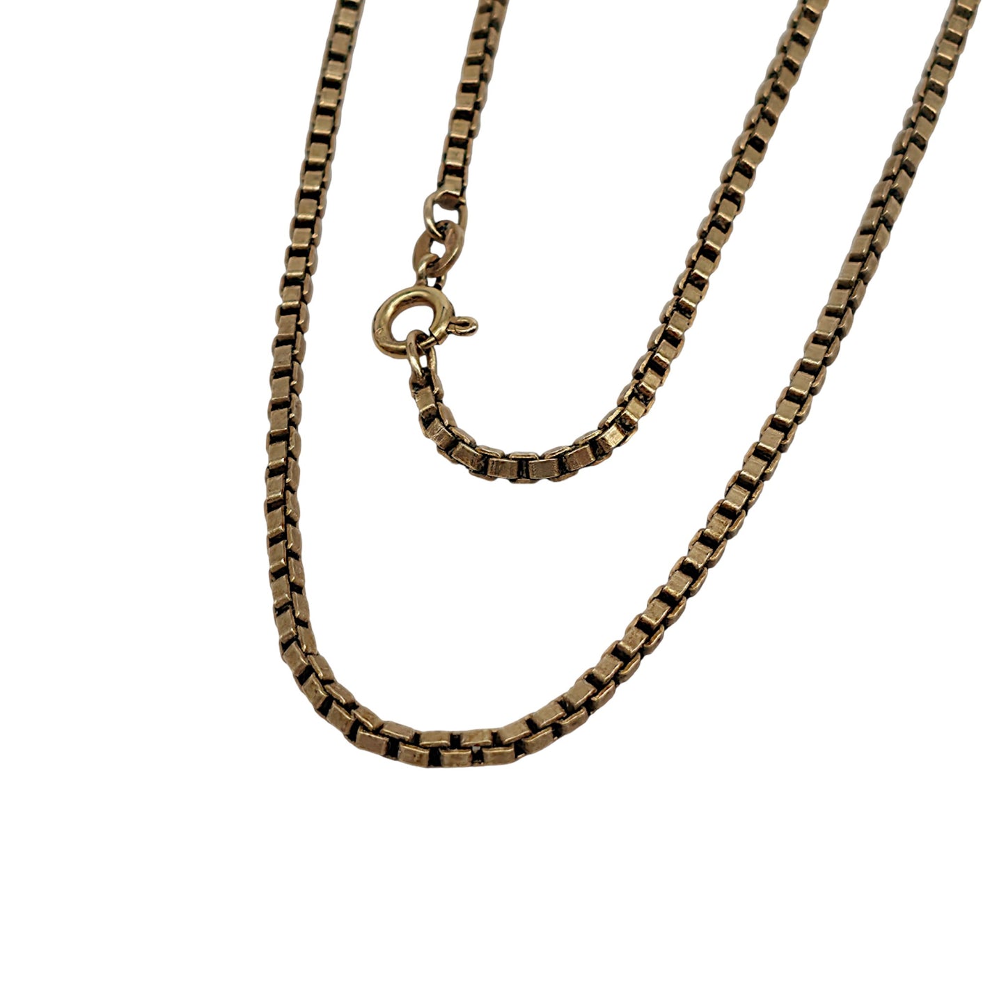 9ct 375 Yellow Gold Box Link Chain c.1984 L 51.6 cm 6.8 g.