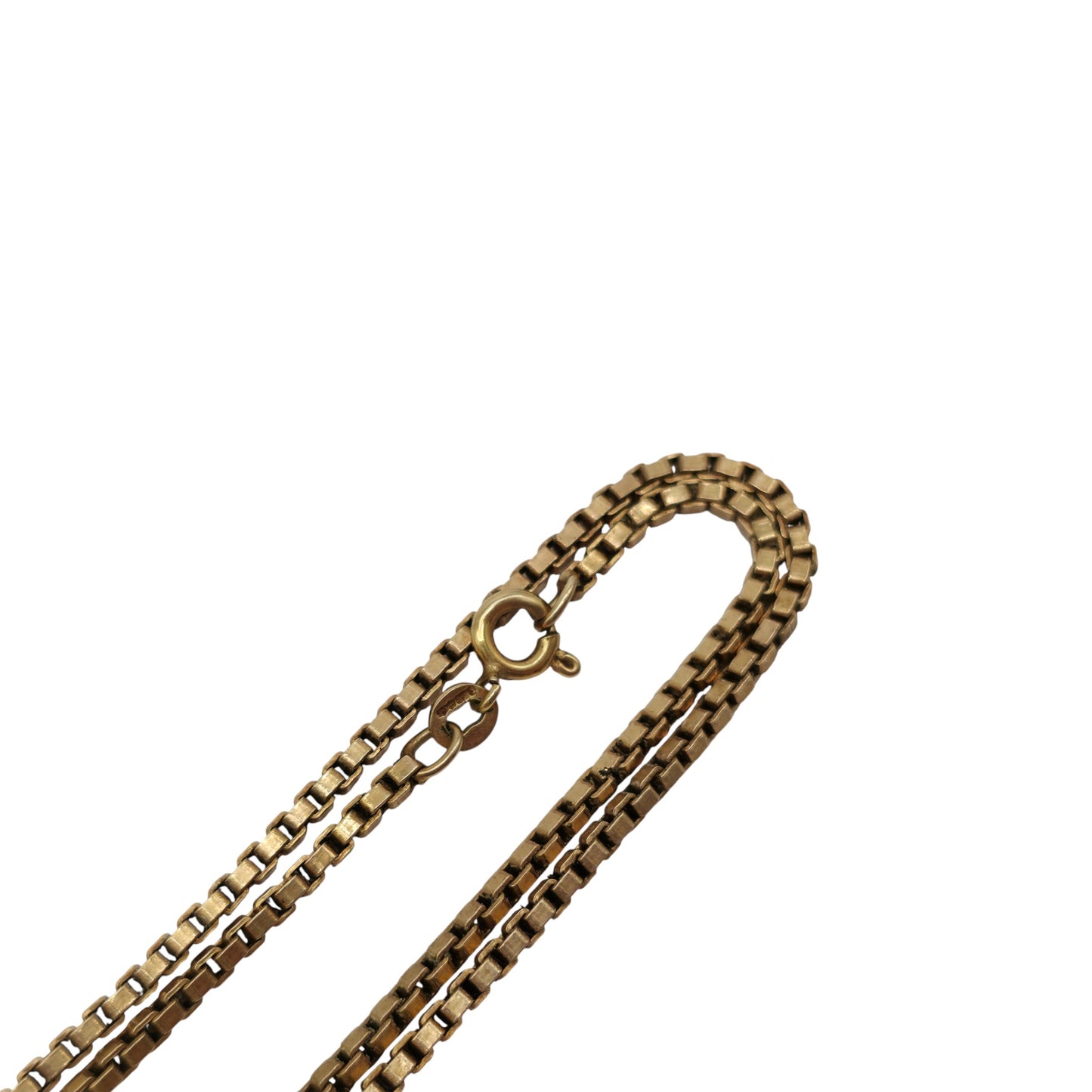 9ct 375 Yellow Gold Box Link Chain c.1984 L 51.6 cm 6.8 g.