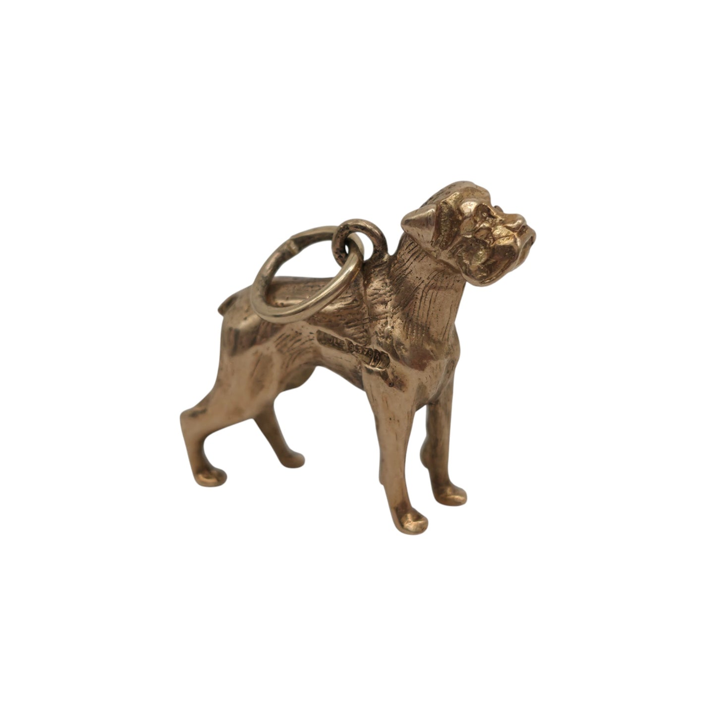 Heavy 9ct 375 Yellow Gold Boxer Dog Charm 1963 L 2.2 cm 8.7 g.