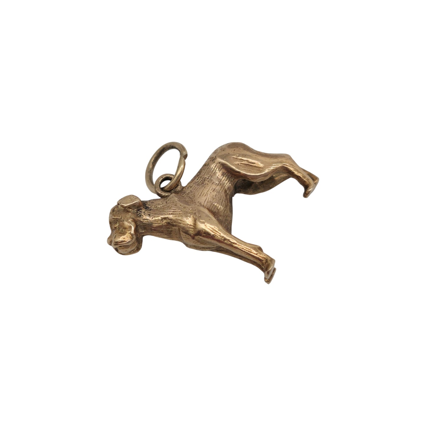 Heavy 9ct 375 Yellow Gold Boxer Dog Charm 1963 L 2.2 cm 8.7 g.