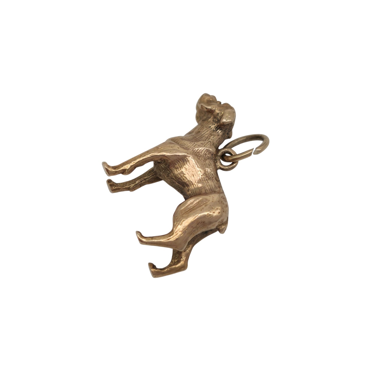 Heavy 9ct 375 Yellow Gold Boxer Dog Charm 1963 L 2.2 cm 8.7 g.