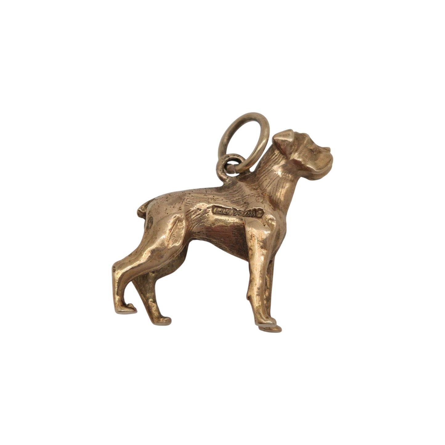 Heavy 9ct 375 Yellow Gold Boxer Dog Charm 1963 L 2.2 cm 8.7 g.