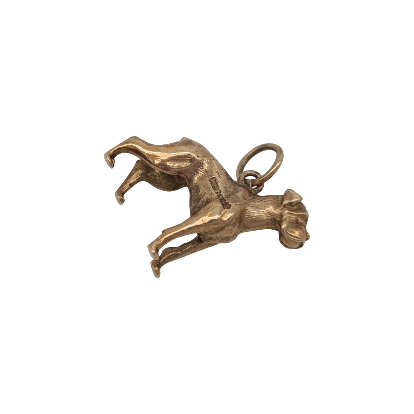 Heavy 9ct 375 Yellow Gold Boxer Dog Charm 1963 L 2.2 cm 8.7 g.