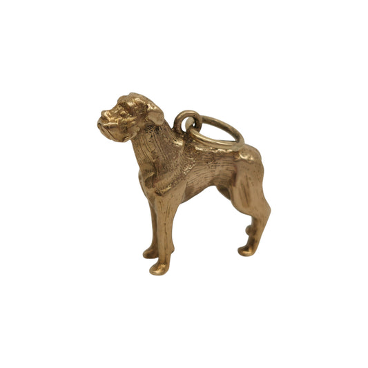 Heavy 9ct 375 Yellow Gold Boxer Dog Charm 1963 L 2.2 cm 8.7 g.