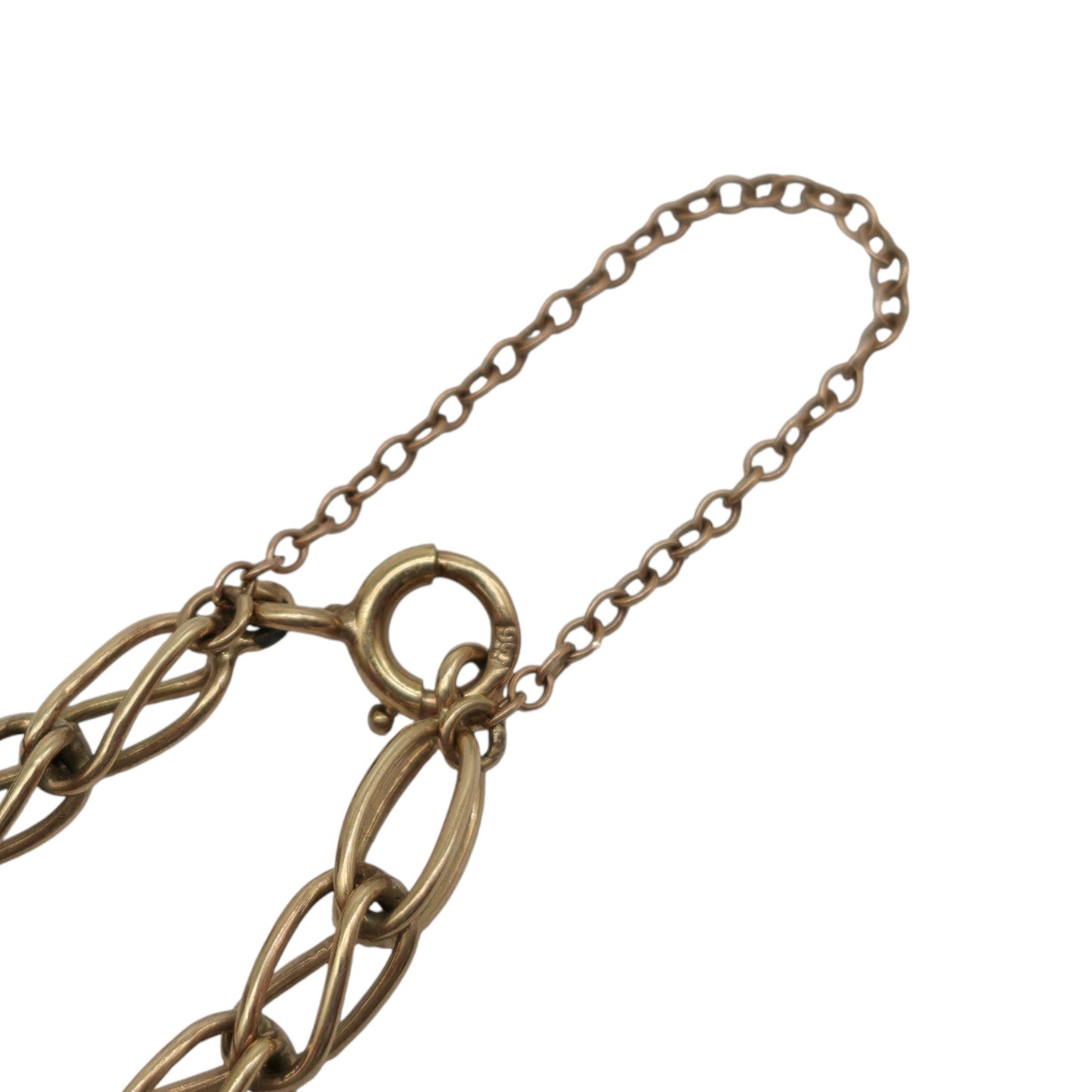 9ct 375 Yellow Gold Fancy Link Bracelet 1958 L 18.3 cm 7.5 g.