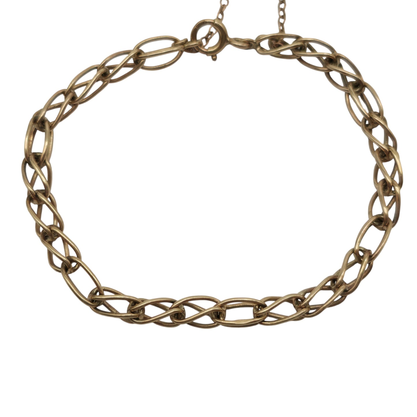 9ct 375 Yellow Gold Fancy Link Bracelet 1958 L 18.3 cm 7.5 g.