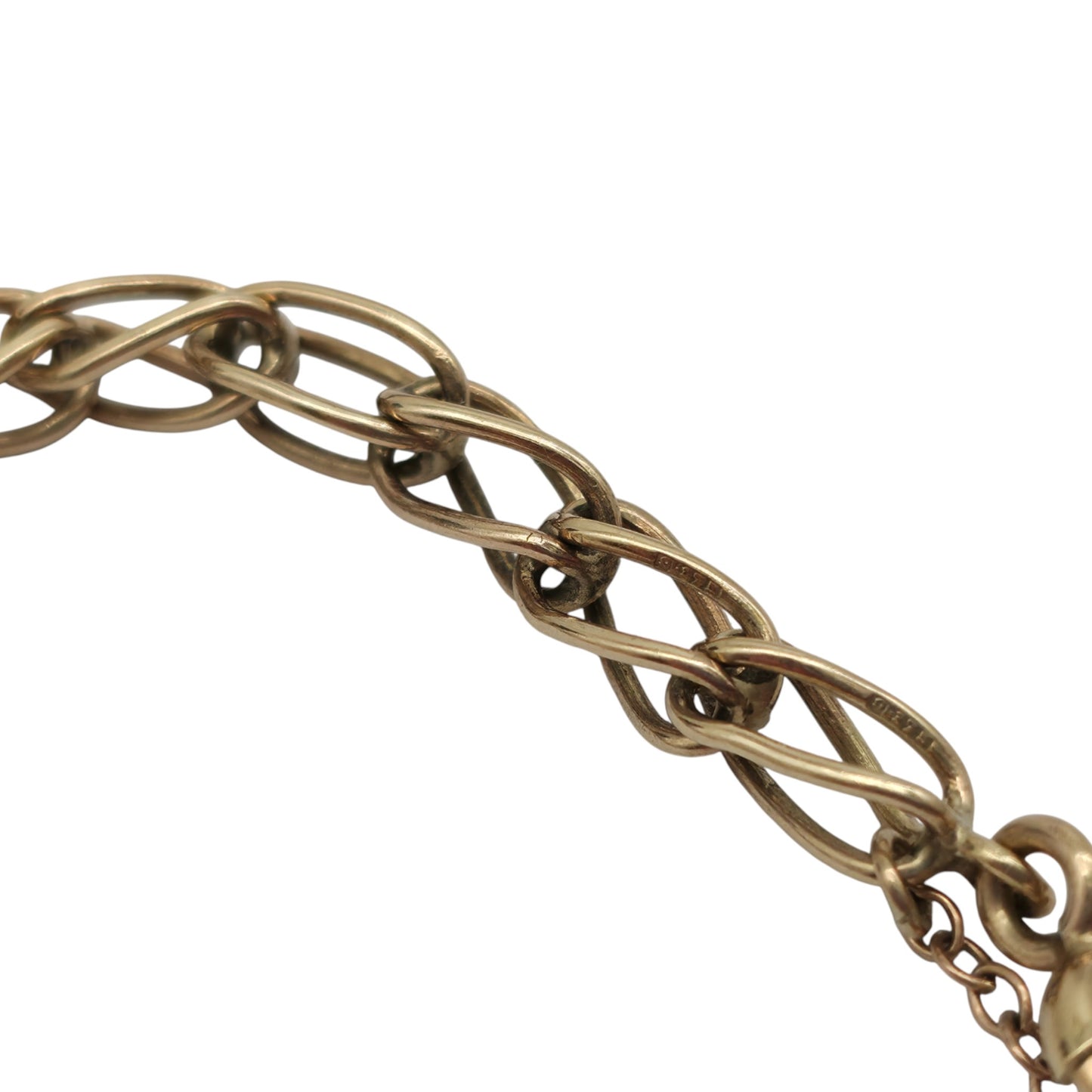 9ct 375 Yellow Gold Fancy Link Bracelet 1958 L 18.3 cm 7.5 g.