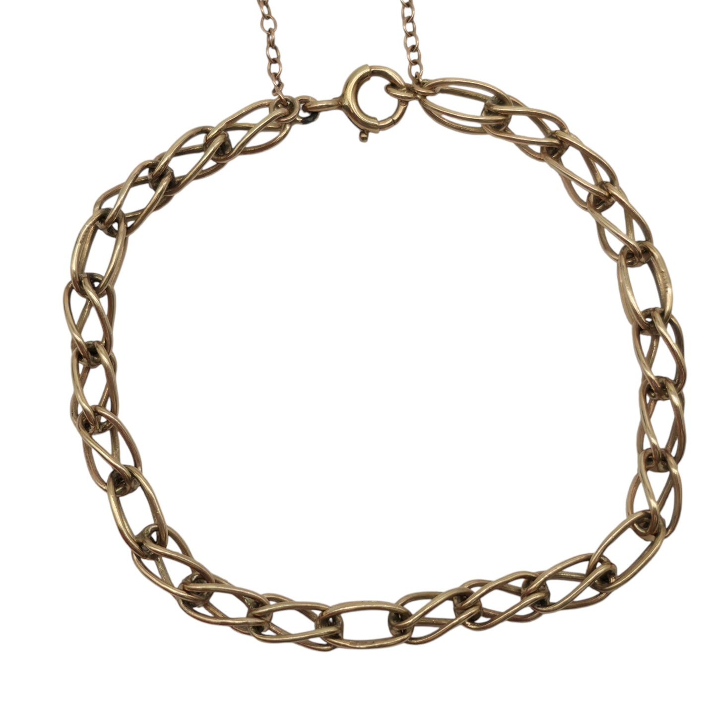 9ct 375 Yellow Gold Fancy Link Bracelet 1958 L 18.3 cm 7.5 g.