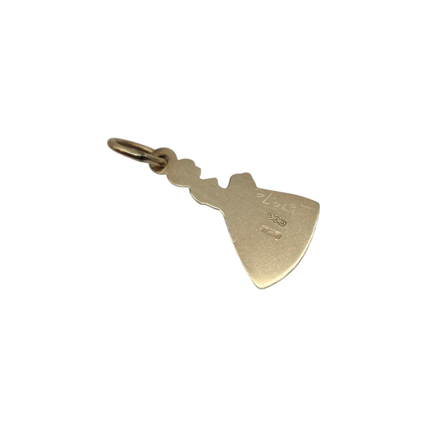 9ct 375 Yellow Gold Bride Charm 1975 L 1.6 cm 1.0 g.