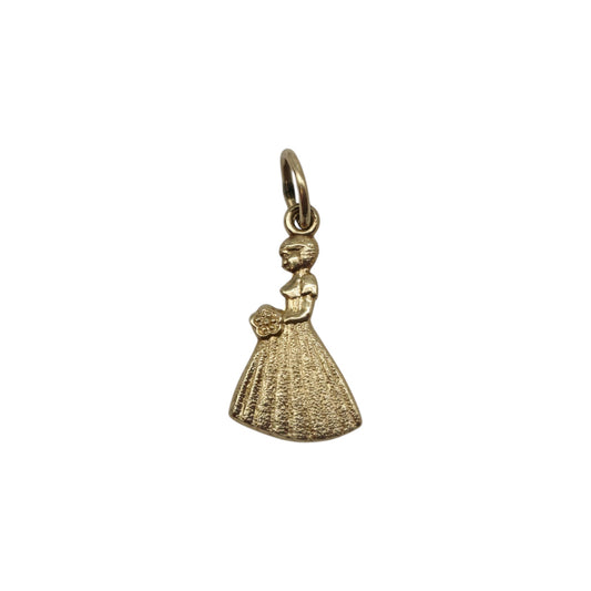 9ct 375 Yellow Gold Bride Charm 1975 L 1.6 cm 1.0 g.