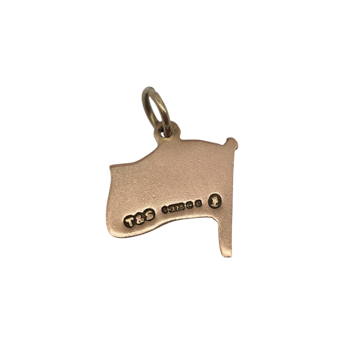9ct 375 Yellow Gold & Enamel British Naval Ensign Charm 1952 L 1.1 cm 1.1 g.