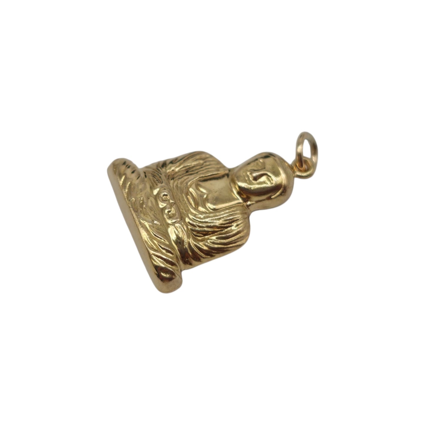 Chester 9ct 375 Yellow Gold Buddha Charm 1960 L 1.6 cm 0.9 g.