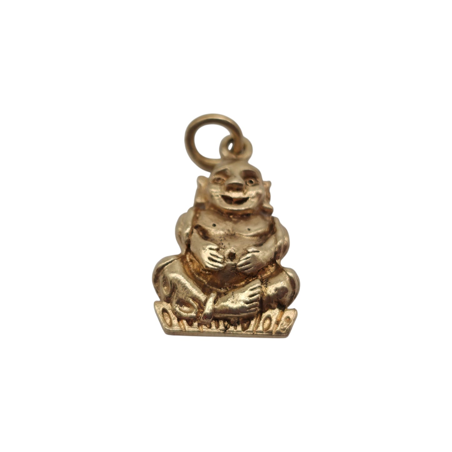 9ct 375 Yellow Gold Buddha Charm 1963 L 1.4 cm 2.9 g.