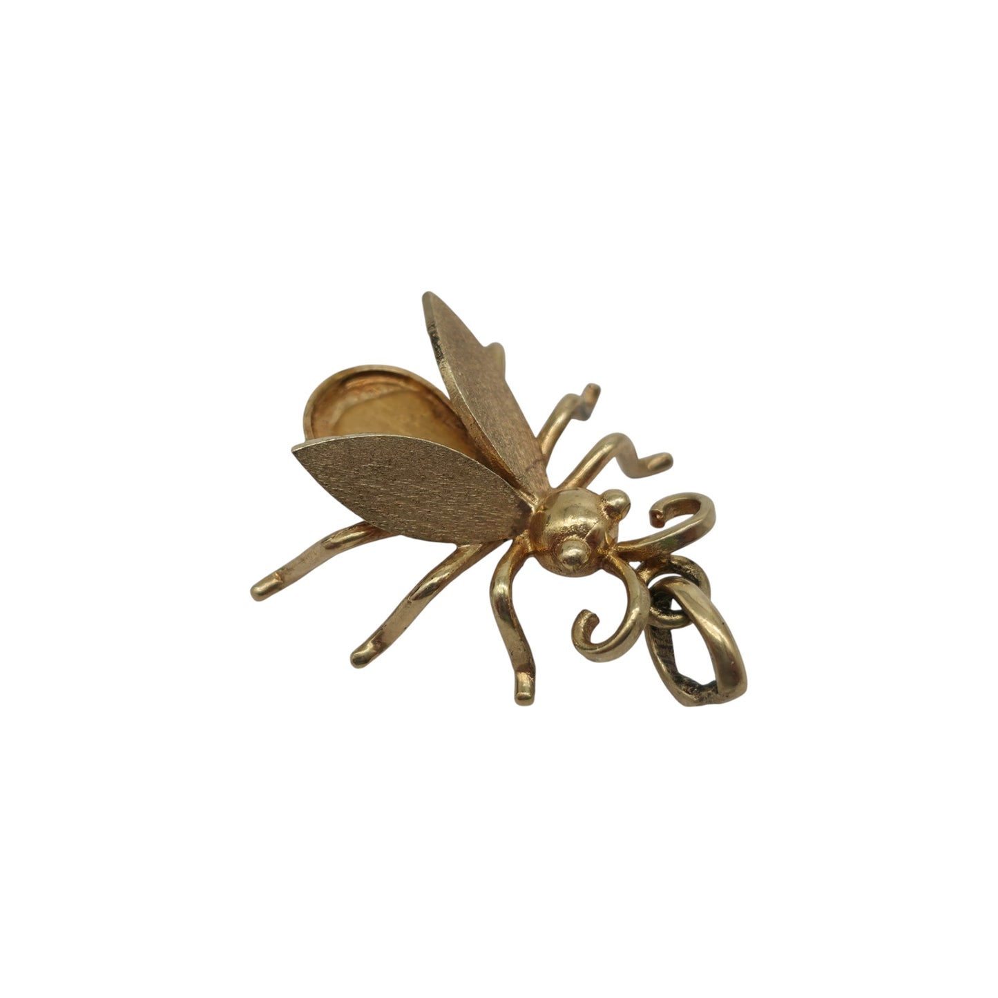9ct 375 Yellow Gold Bug Pendant c.1980 L 1.9 cm 2.1 g.