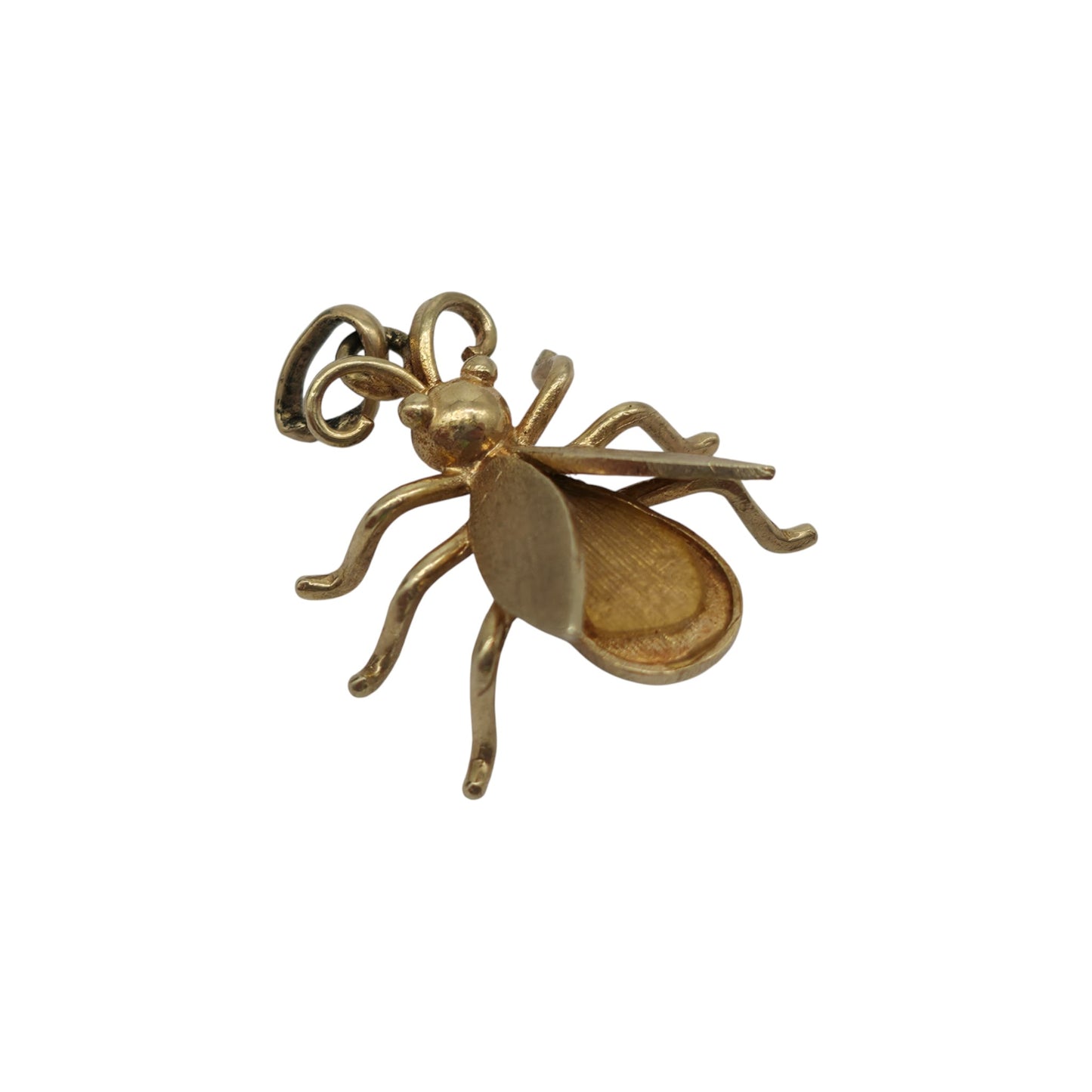 9ct 375 Yellow Gold Bug Pendant c.1980 L 1.9 cm 2.1 g.