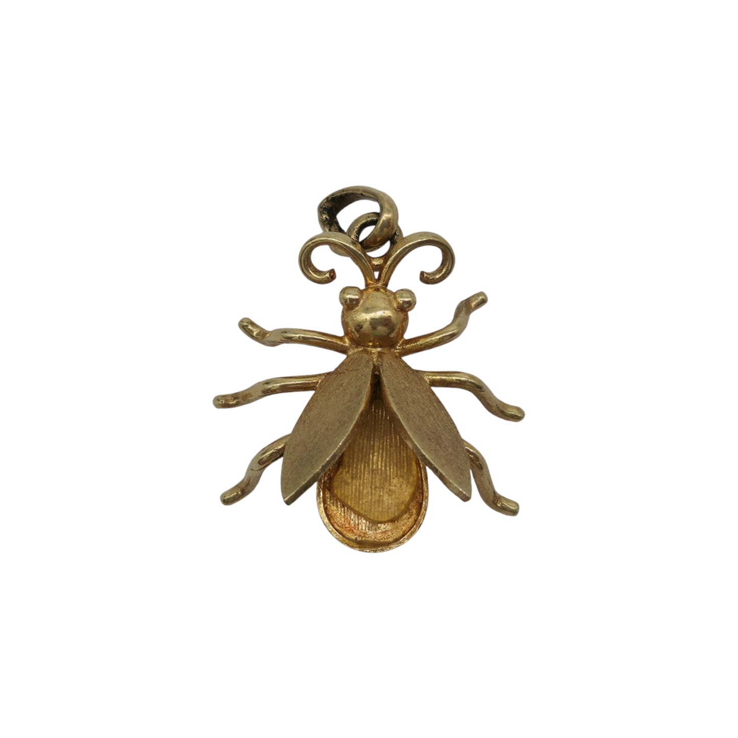 9ct 375 Yellow Gold Bug Pendant c.1980 L 1.9 cm 2.1 g.