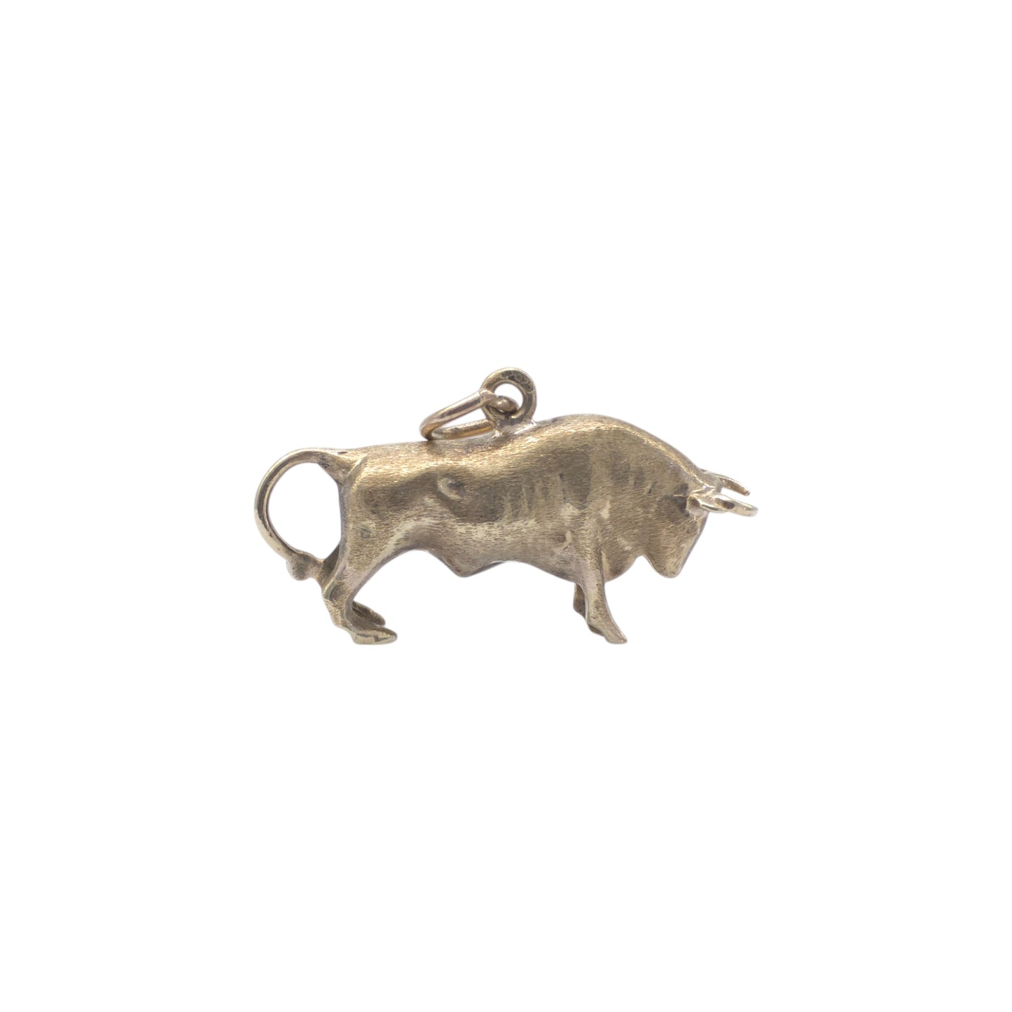 9ct 375 Yellow Gold Bull Charm c.1960's L 2.7 cm 2.1 g.