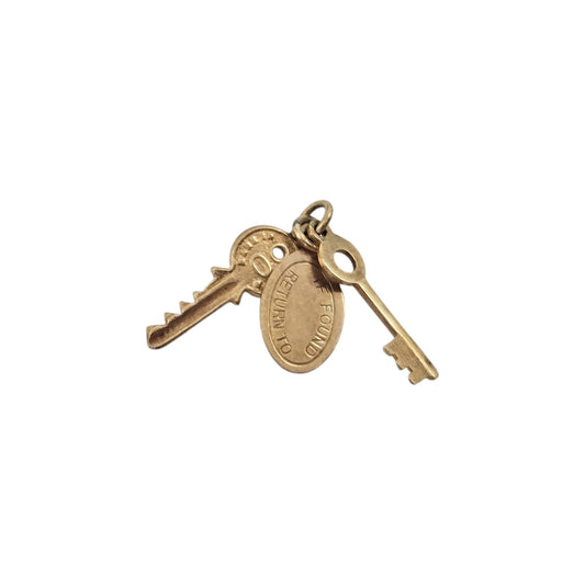 9ct 375 Yellow Gold Bundle Of Keys Charm 1959 L 1.6 cm 1.3 g.