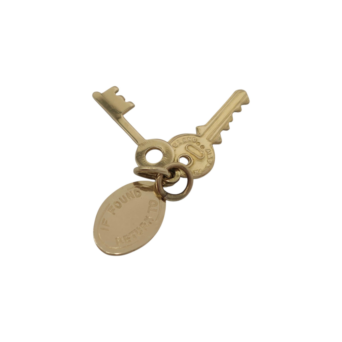 9ct 375 Yellow Gold Bundle Of Keys Charm c.1970 L 1.6 cm 1.1 g.